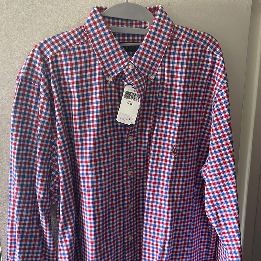 Polo by Ralph Lauren Men Gingham Button Down Shirt LT